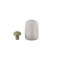 Vaso Karlie Bianco con Tappo Verde in Vetro Opaco | Vasi di Design in Vetro Colorato - 721820