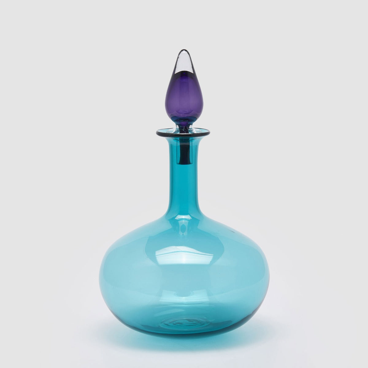 Vaso Azzurro con Tappo Viola H46 D26,5 | Vasi in Vetro Design EDG - 1100439A881