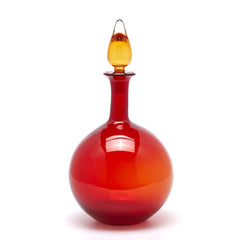 Vaso Rosso con Tappo Giallo H50 D25,5 | Vasi in Vetro Design EDG - 1100440A400