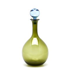 Vaso Verde con Tappo Azzurro H47 D21,5 | Vasi in Vetro Design EDG - 1100438A700