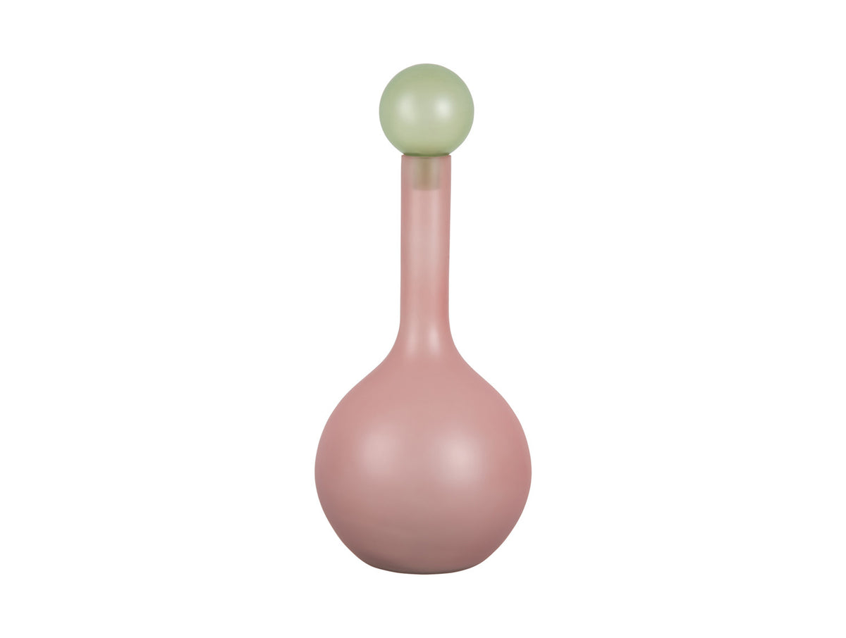 Present Time - Vaso Alegre in Vetro Rosa con Tappo Verde H34 CM - PT4265LP