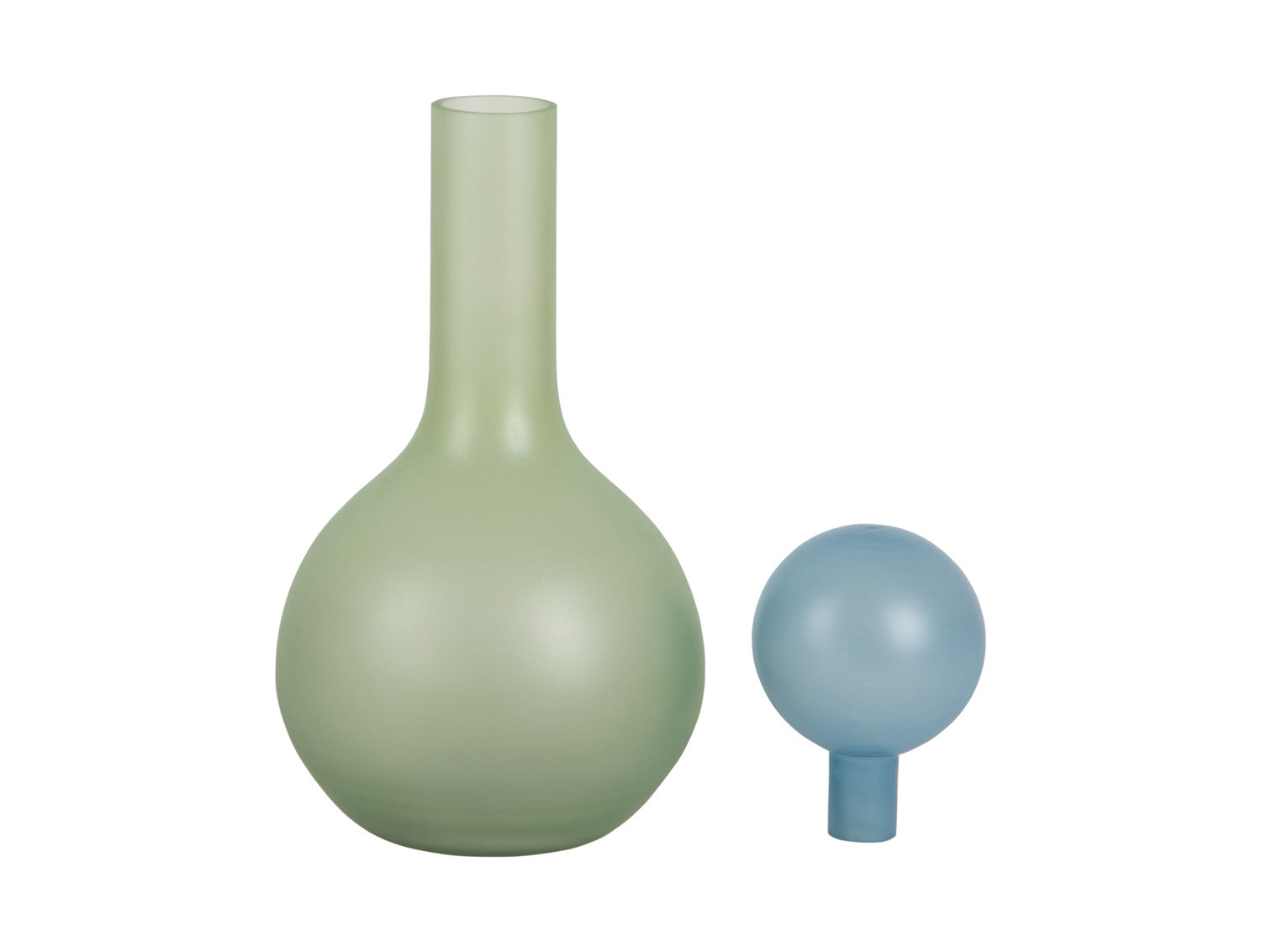 Present Time - Vaso Alegre in Vetro Verde con Tappo Azzurro H31,5 CM - PT4264LG