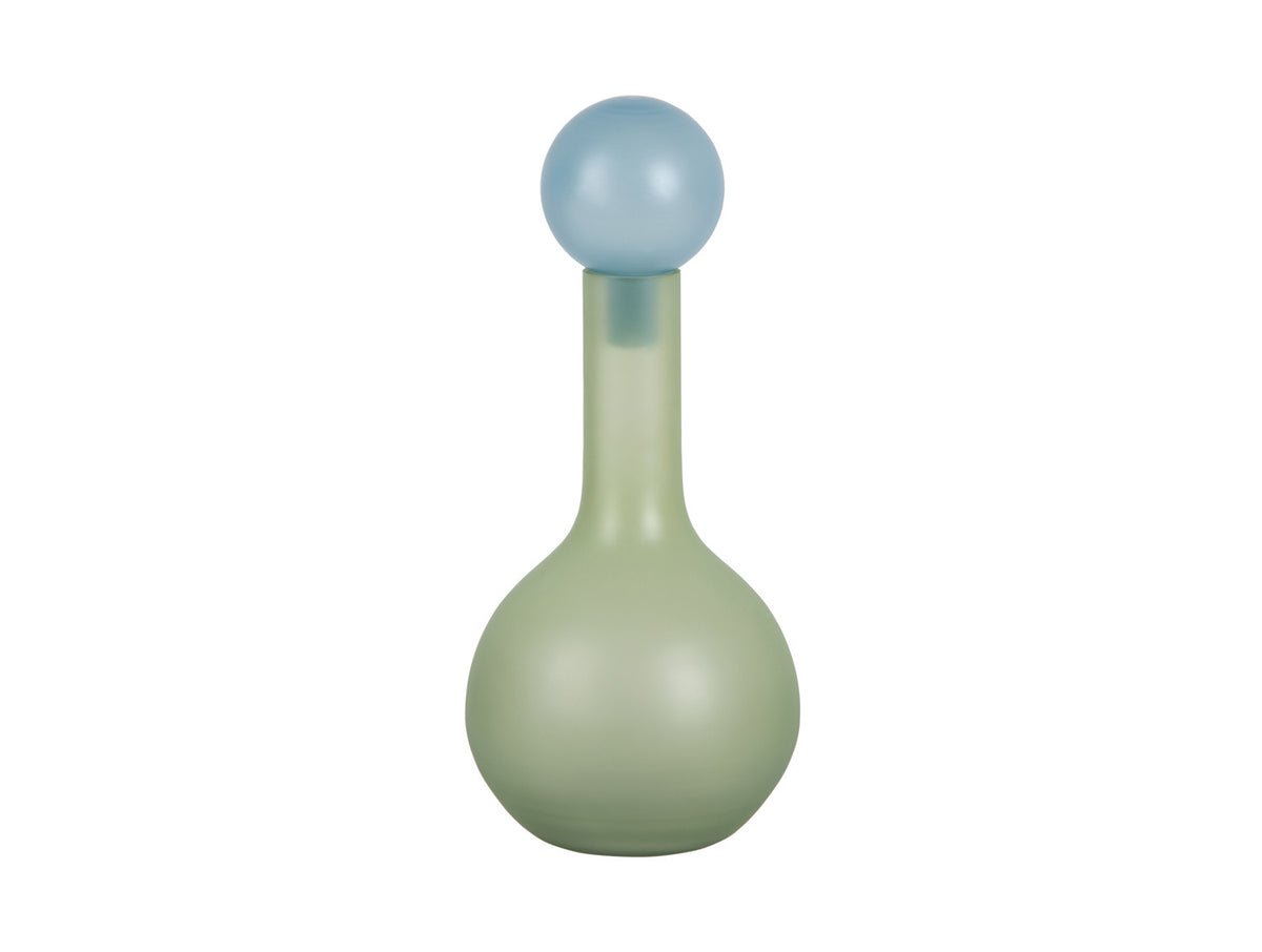 Present Time - Vaso Alegre in Vetro Verde con Tappo Azzurro H31,5 CM - PT4264LG