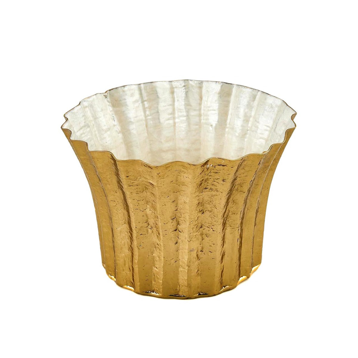 Vaso Brass con Righe oro H23 X D33 | Vasi design EDG - 600967