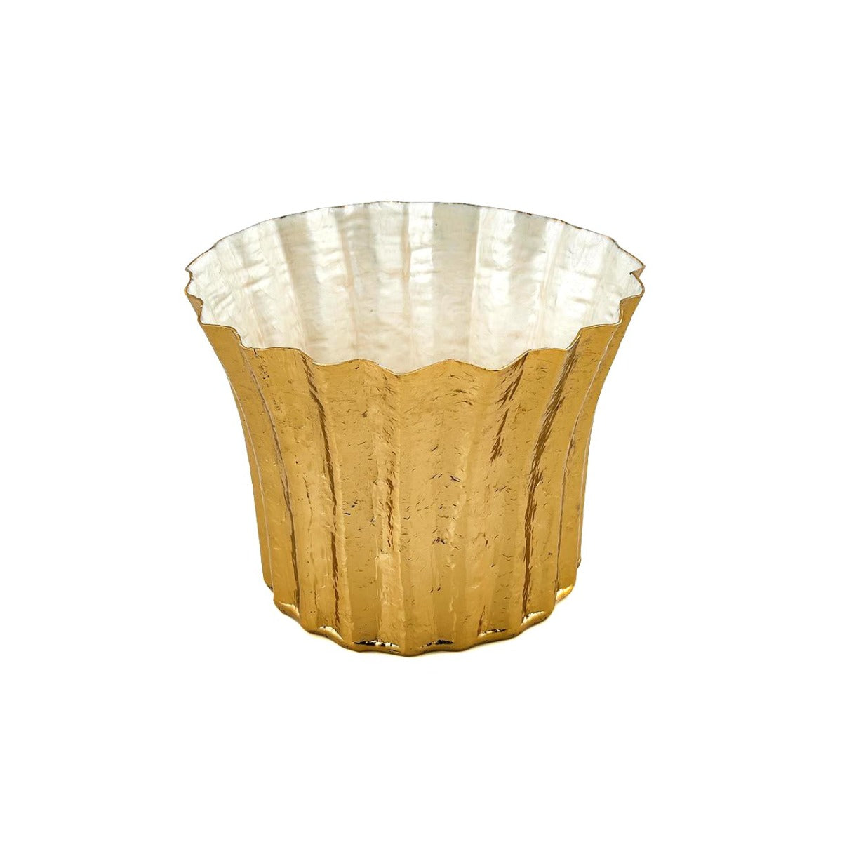 Vaso Brass con Righe oro H20 X D28 | Vasi design EDG - 600968