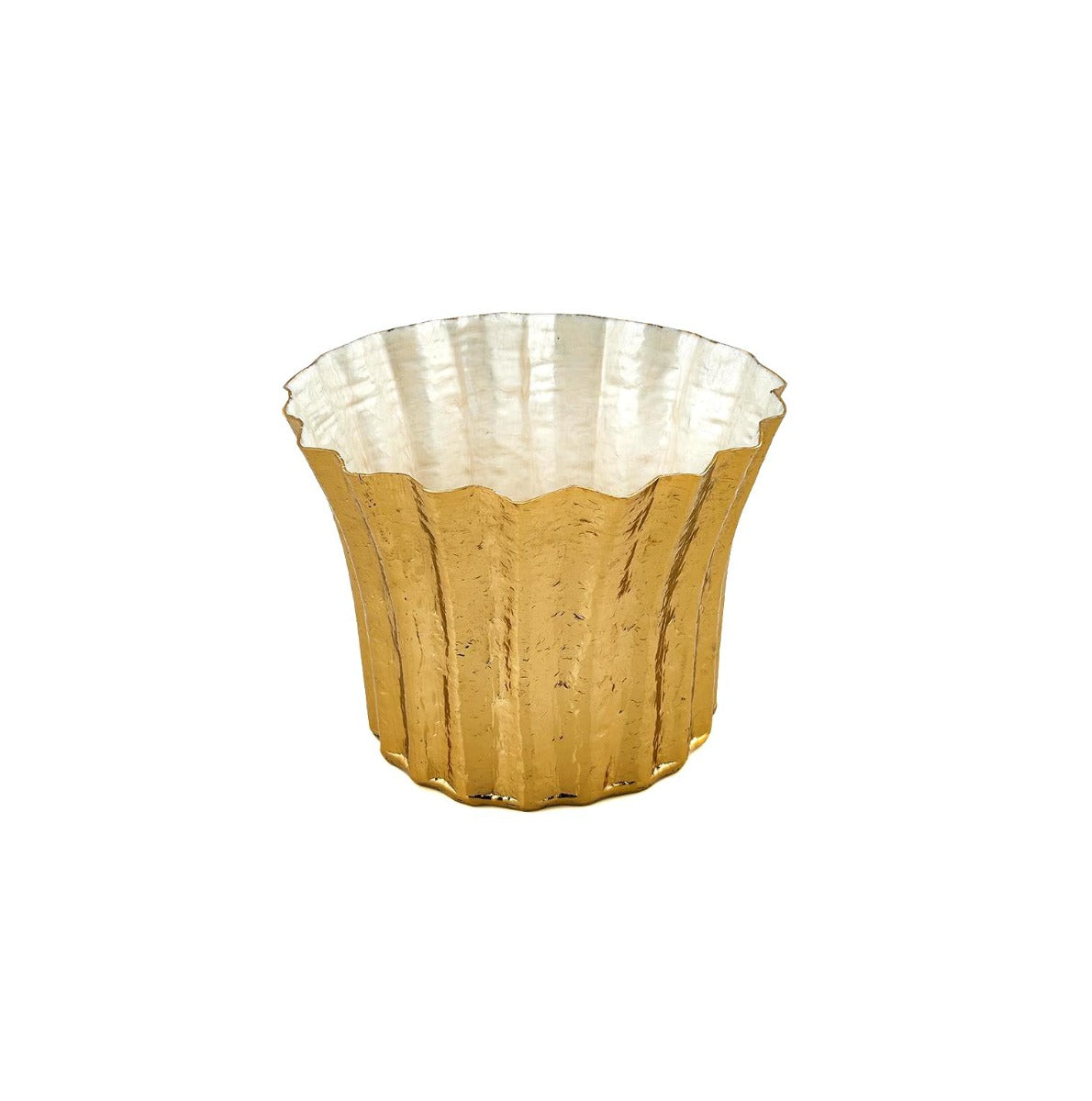 Vaso Brass con Righe oro H18 X D22 | Vasi design EDG - 600969