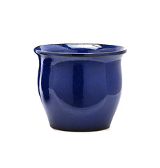 Vaso Cachepot Bombato in Terracotta Blu H32 D38 EDG Enzo De Gasperi