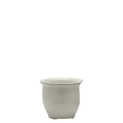 Vaso Cachepot Bombato in Ceramica Bianca H20 D23 EDG Enzo De Gasperi