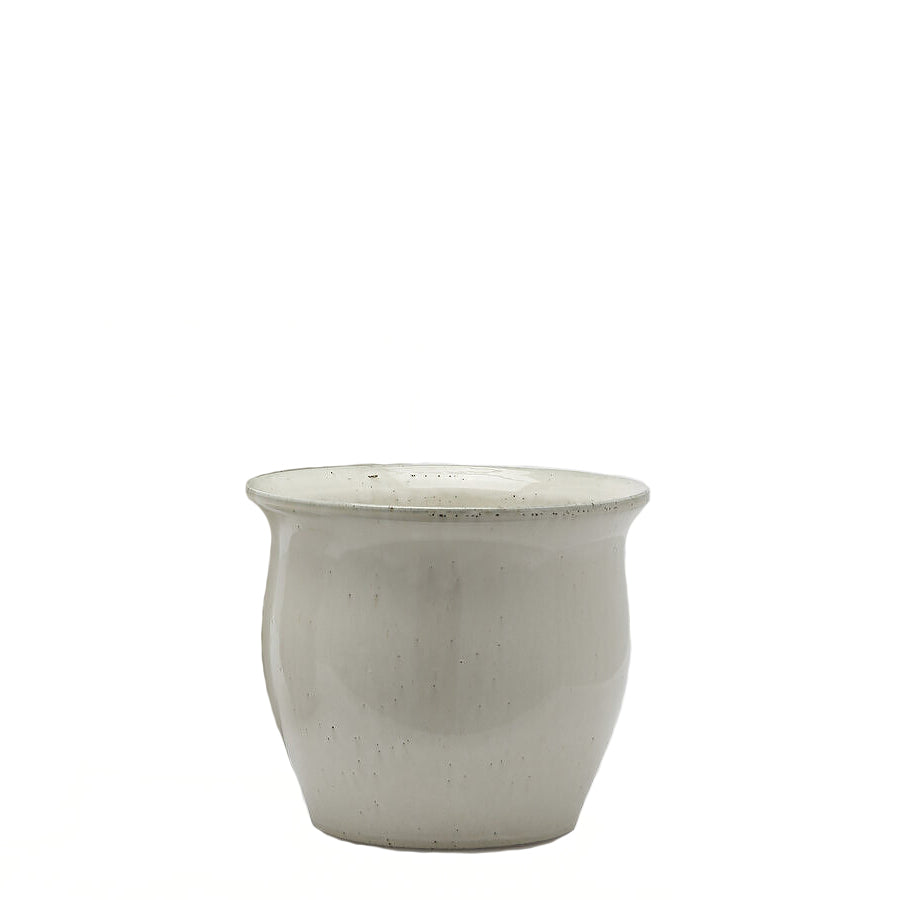 Vaso Cachepot Bombato in Ceramica Bianca H24 D30 EDG Enzo De Gasperi