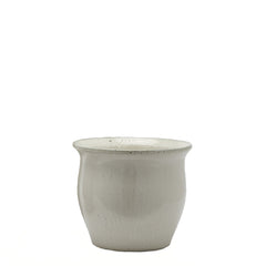 Vaso Cachepot Bombato in Ceramica Bianca H24 D30 EDG Enzo De Gasperi