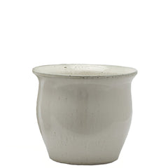 Vaso Cachepot Bombato in Terracotta Bianca H32 D38 EDG Enzo De Gasperi