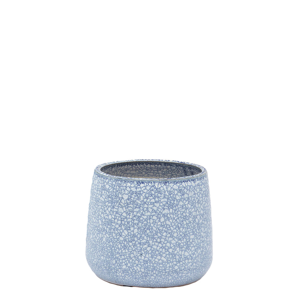 EDG Enzo De Gasperi Vaso Cachepot Crackle Azzurro H18 - Eleganza e Design per i Tuoi Interni
