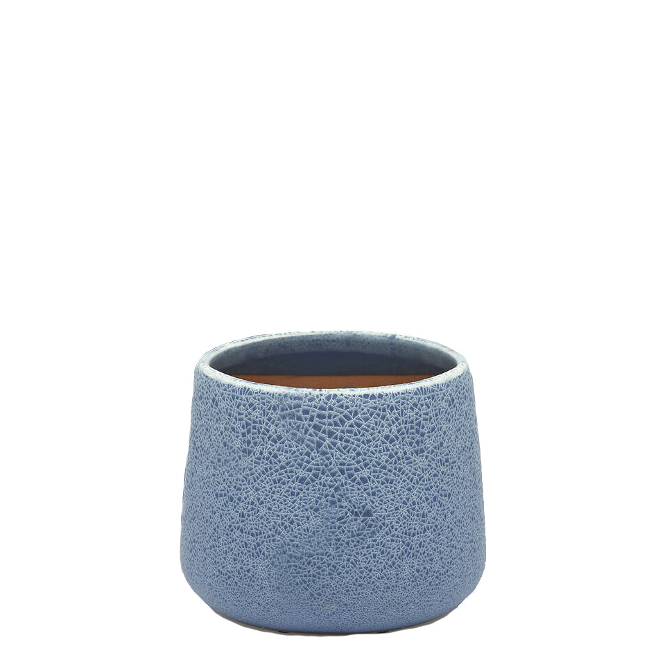EDG Enzo De Gasperi Vaso Cachepot Crackle Blu H18 - Eleganza e Design per i Tuoi Interni