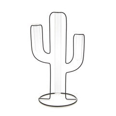 Vaso Cactus Silhouette nero in metallo e vetro H34 - 27582