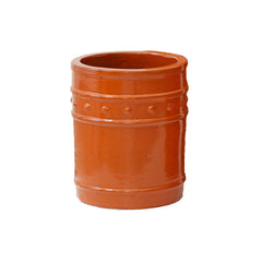 Vaso Cilindrico Glaze Atlas Capri EDG H60 D50 in Ceramica Arancio - Design Italiano