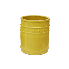 Vaso Cilindrico Glaze Atlas Capri EDG H50 D42 in Ceramica Gialla - Design Italiano