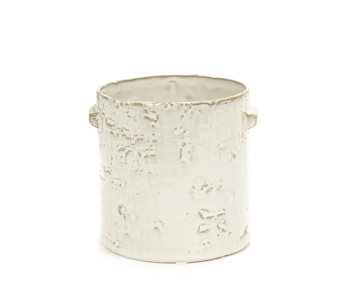 Vaso bianco ceramica Pentola L: vasi design Serax - B4218206