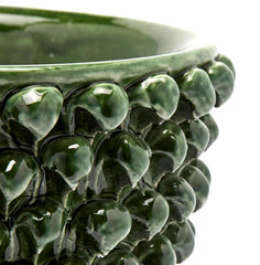 Vaso Ciotola Fenice Pigna Con Piede Ceramica Verde H31 D33 EDG - Enzo De Gasperi - 1100351A700