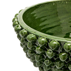 Vaso Ciotola Fenice Pigna Con Piede Ceramica Verde H24,5 D40 EDG - Enzo De Gasperi - 1100353A700