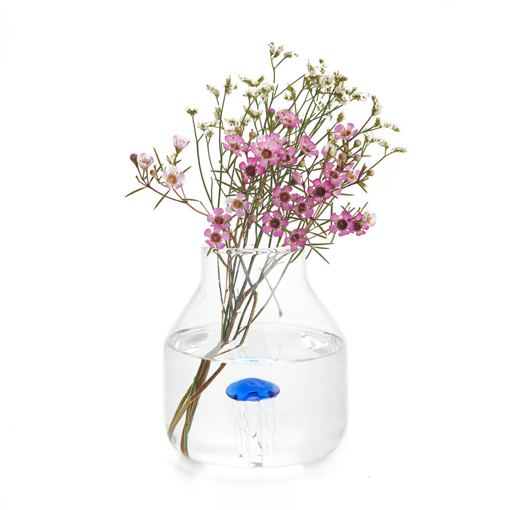 Vaso Conico Atlantis Medusa azzurra in vetro - 27367