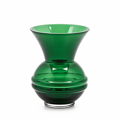 Vaso Coppa Verde in vetro EDG Enzo De Gasperi H 20 × Ø 15 cm con corpo bombato e apertura superiore svasata