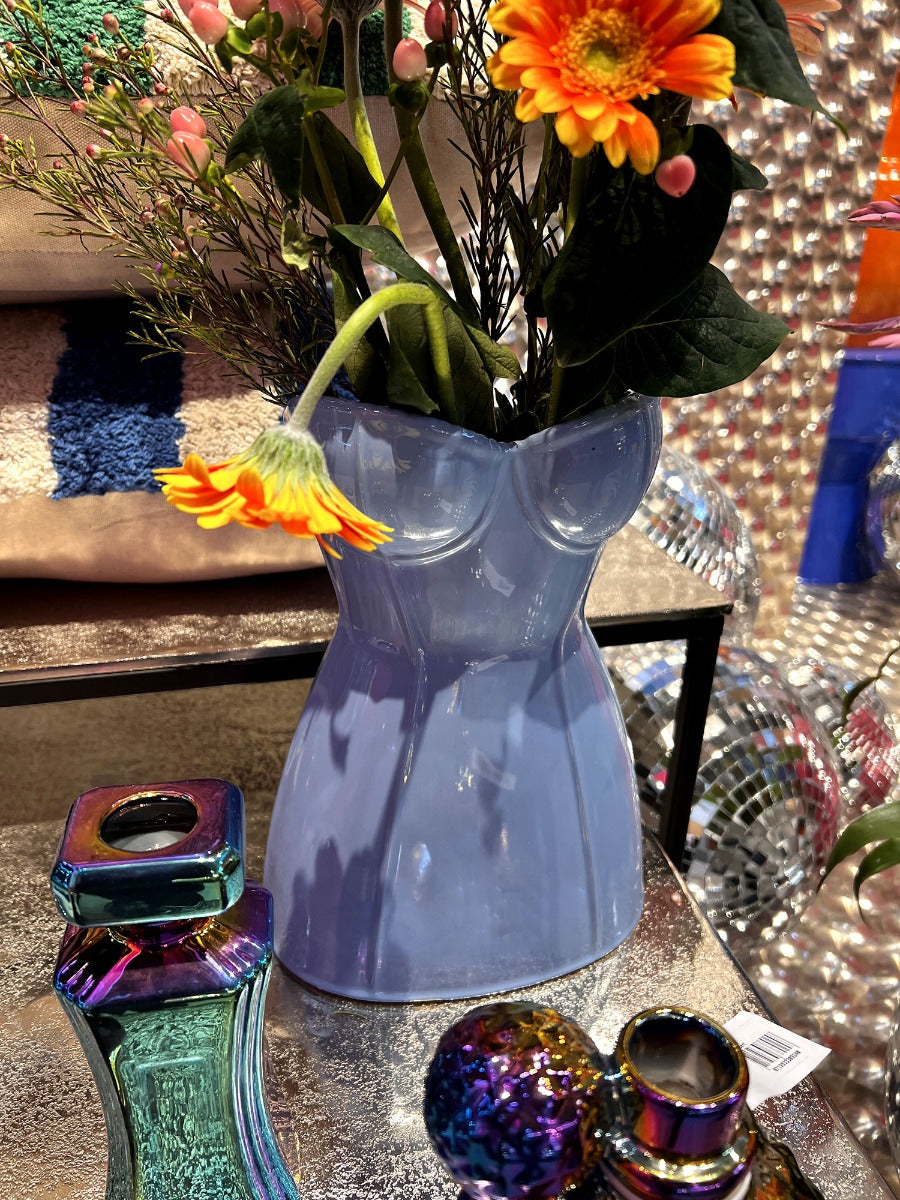Vaso Corsetto Busto Donna Blu | Vasi di design originali - KAL-4506