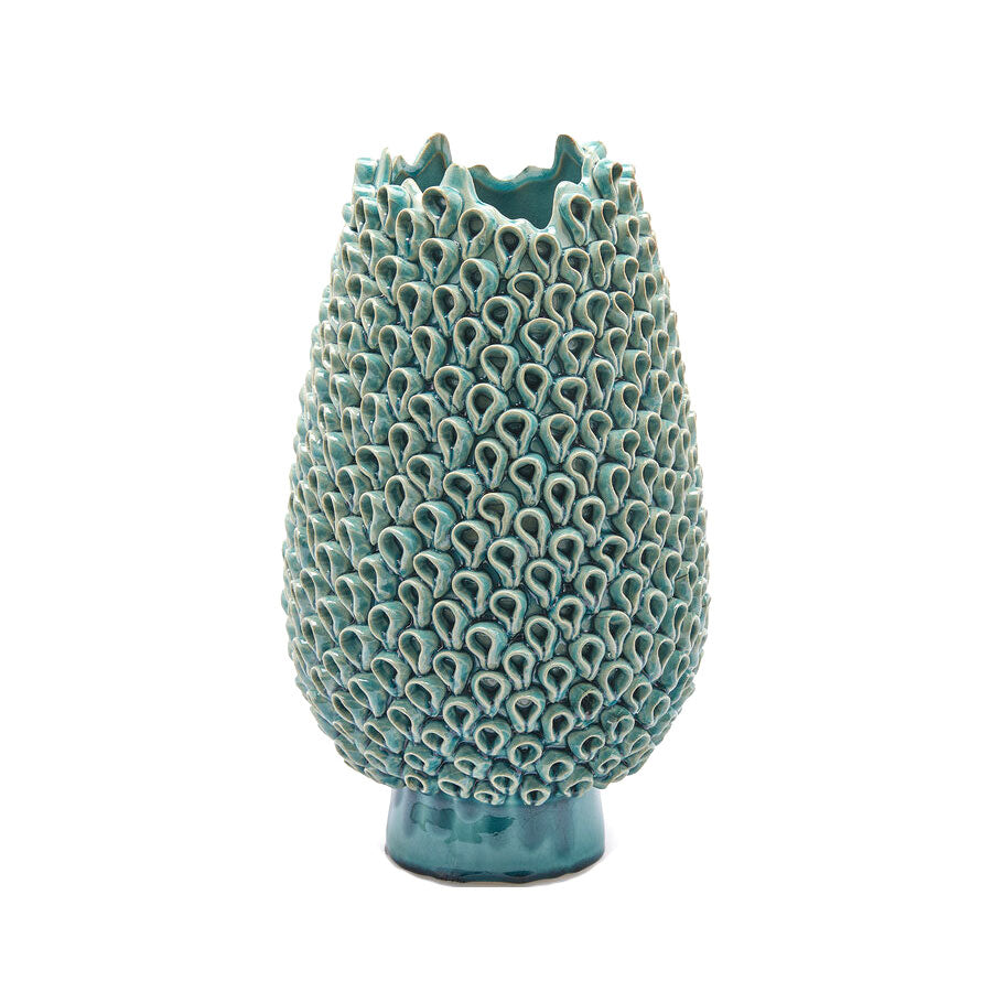 Vaso Deco in Ceramica Turchese H40 D25 CM - EDG Enzo De Gasperi - 1100146A885