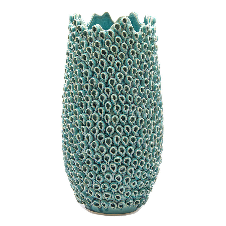 Vaso Deco in Ceramica Turchese H50 D27 CM - EDG Enzo De Gasperi - 1100144A885