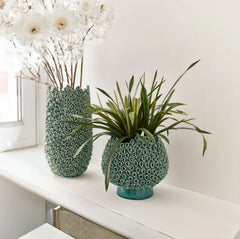 Vaso Deco in Ceramica Turchese H29 D31 CM - EDG Enzo De Gasperi - 1100145A885