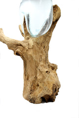 Vaso in vetro riciclato su legno naturale XL - 1735