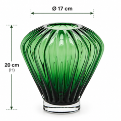 Vaso Diamante Verde EDG Enzo De Gasperi in vetro con dimensioni H 20 × Ø 17 cm