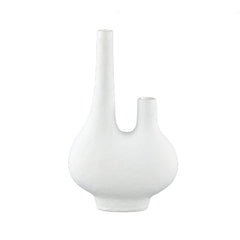 Hann - Vaso bianco in polyresina con doppio collo H36,5 - 710293