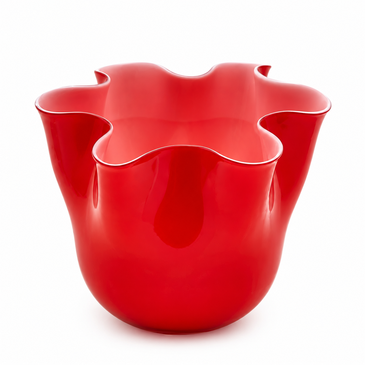 Vaso Drappo in Pasta di Vetro Rosso – EDG Enzo De Gasperi