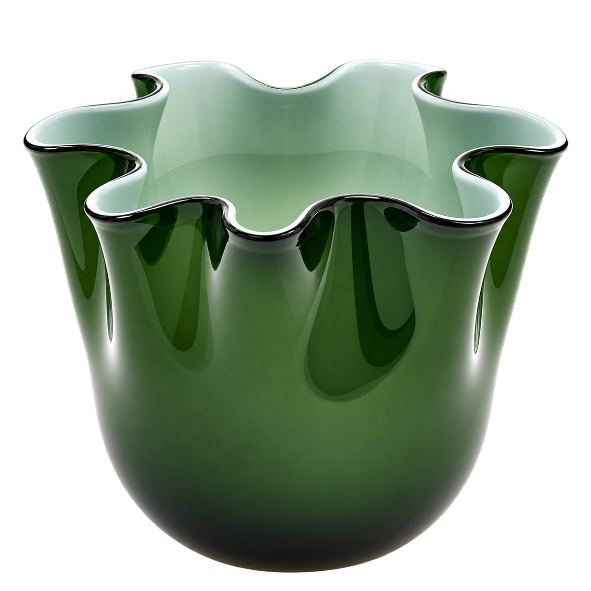 Vaso Drappo in Pasta di Vetro Verde – EDG Enzo De Gasperi