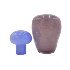 Vaso Dulce M Vetro Viola con Tappo Azzurro | Vasi di Design in Vetro Colorato - PT4151PU