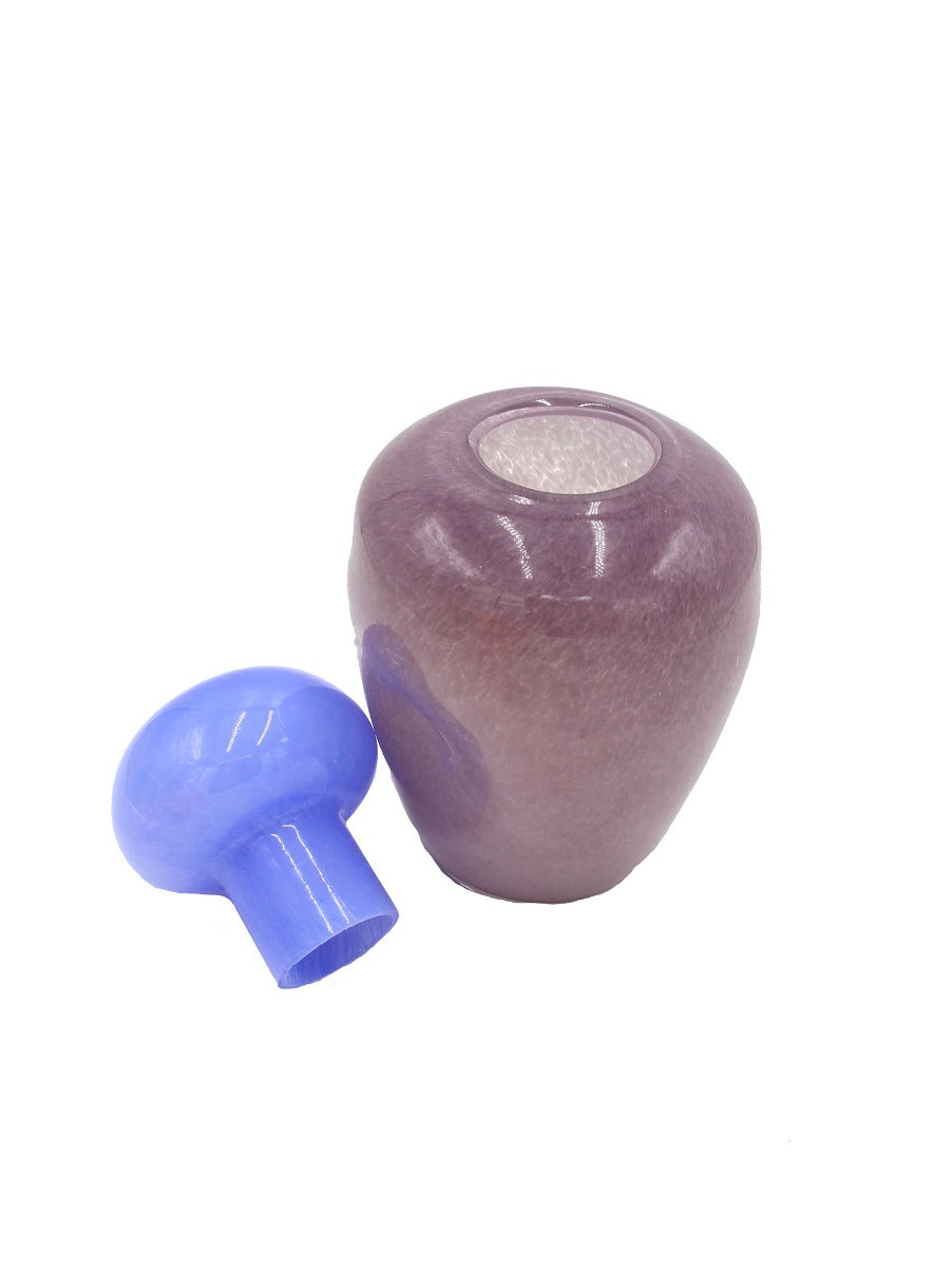 Vaso Dulce M Vetro Viola con Tappo Azzurro | Vasi di Design in Vetro Colorato - PT4151PU