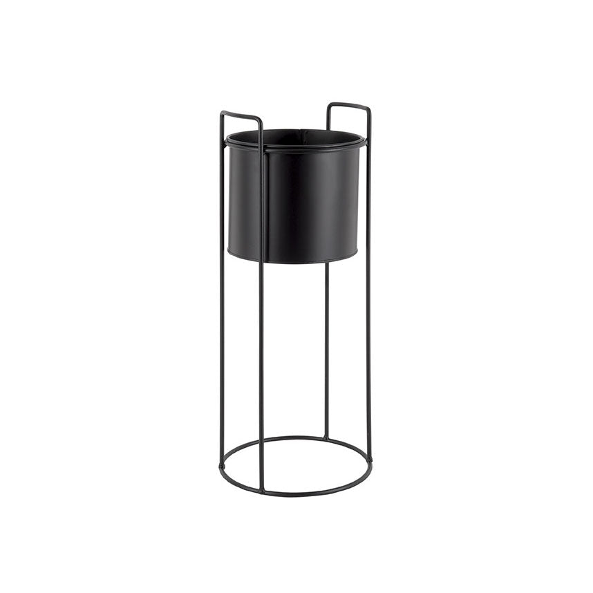 Portavaso Essence in Metallo Nero su Piedistallo H51 | Vasi di Design in Metallo - PT3698BK-S