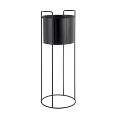 Portavaso Essence in Metallo Nero su Piedistallo H80 | Vasi di Design in Metallo - PT3698BK-L