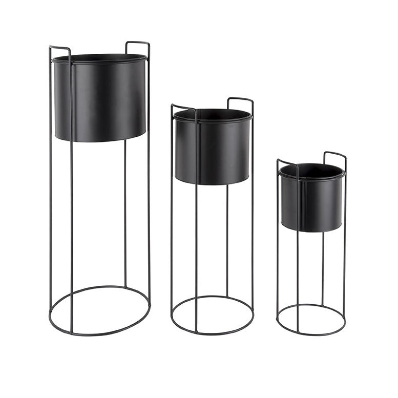 Portavaso Essence in Metallo Nero su Piedistallo | Vasi di Design in Metallo - CONFIG0467