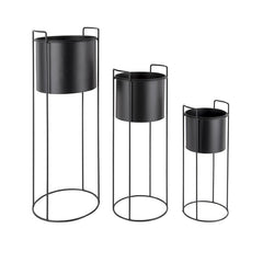 Portavaso Essence in Metallo Nero su Piedistallo | Vasi di Design in Metallo - CONFIG0467