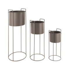 Portavaso Essence in Metallo Tortora su Piedistallo | Vasi di Design in Metallo - CONFIG0466