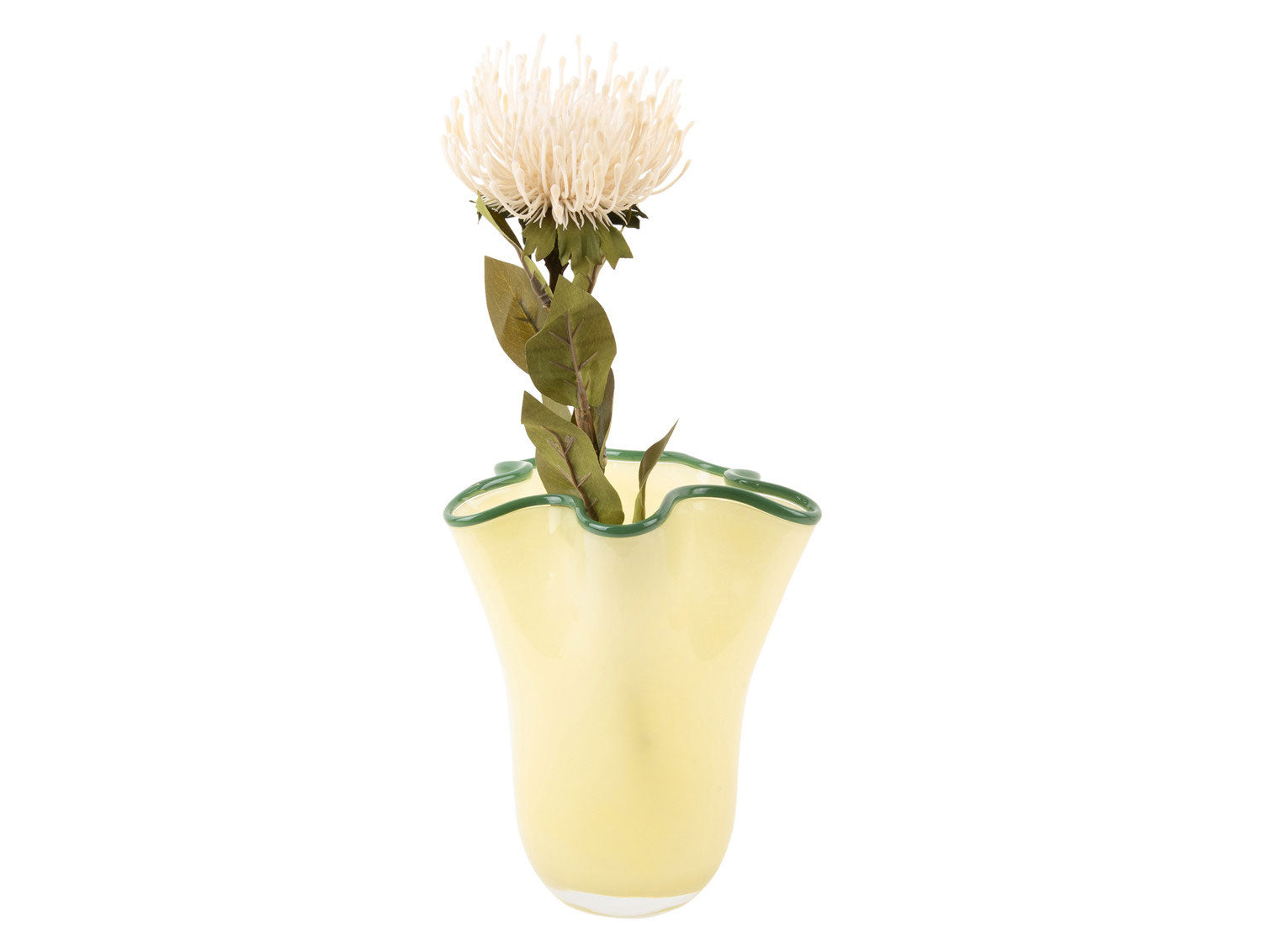 Present Time - Vaso Ruffles Giallo H22 D19,5 CM | Vasi di Design in Vetro Colorato - PT4159LY