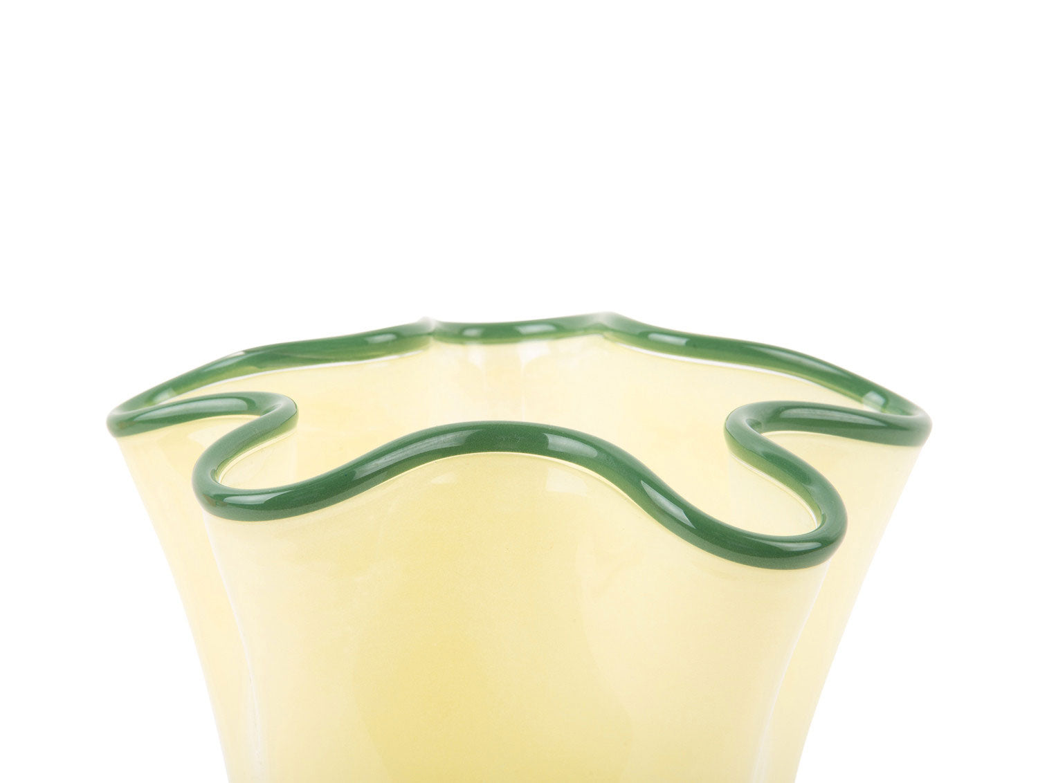 Present Time - Vaso Ruffles Giallo H22 D19,5 CM | Vasi di Design in Vetro Colorato - PT4159LY