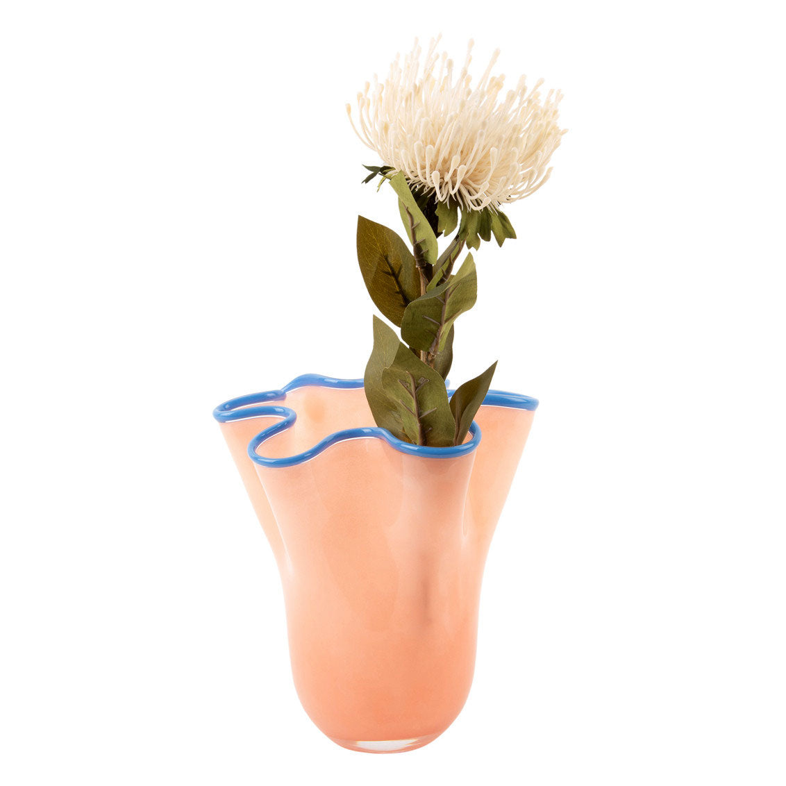Present Time - Vaso Ruffles Pesca H22 D19,5 CM | Vasi di Design in Vetro Colorato - PT4159OR