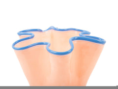 Present Time - Vaso Ruffles Pesca H22 D19,5 CM | Vasi di Design in Vetro Colorato - PT4159OR
