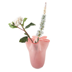 Present Time - Vaso Ruffles Rosa H31,5 D23 CM | Vasi di Design in Vetro Colorato - PT4160LP