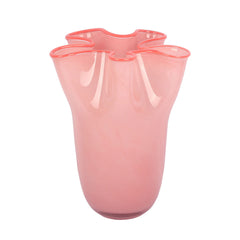 Present Time - Vaso Ruffles Rosa H31,5 D23 CM | Vasi di Design in Vetro Colorato - PT4160LP