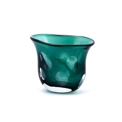 Vaso Fluxus Svasato Verde Ottanio H23 | Vasi in vetro design EDG - 107892