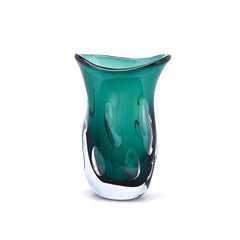 Vaso Fluxus Svasato Verde Ottanio H30 | Vasi in vetro design EDG - 107889