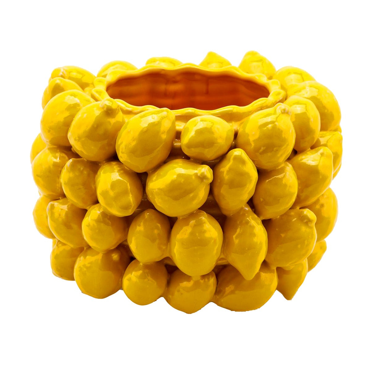 Vaso Giallo Con Limoni H22 &Oslash;31 CM -EDG Enzo De Gasperi - 016194,20